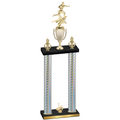 Double Silver Carbon Fiber First Place Flag Football Trophy