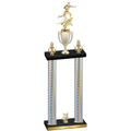 Double Silver Carbon Fiber Year Flag Football Trophy