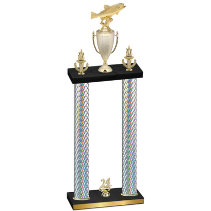 Double Silver Carbon Fiber Year Fishing Trophy