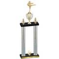 Double Silver Carbon Fiber Third Place Karate Trophy
