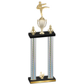 Double Silver Carbon Fiber Third Place Karate Trophy