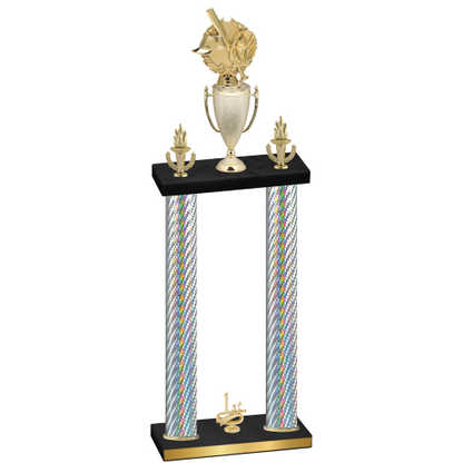 Double Silver Carbon Fiber First Place Baseball Trophy