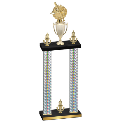 Double Silver Carbon Fiber Victory Baseball Trophy