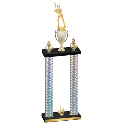 Double Silver Carbon Fiber First Place Softball Trophy