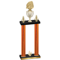 Double Orange Carbon Fiber Fourth Place Soccer Trophy