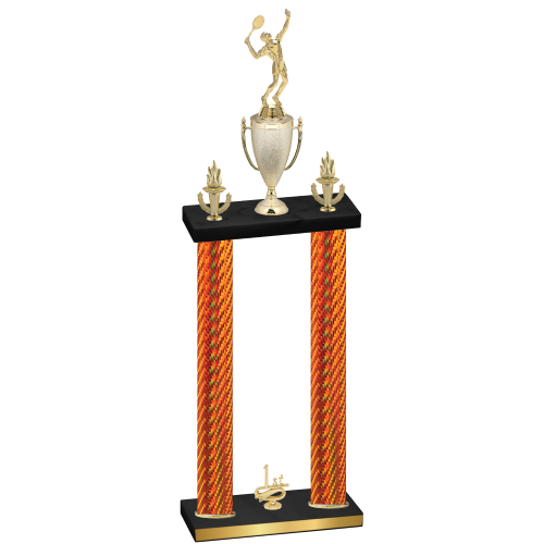 Double Orange Carbon Fiber First Place Tennis Trophy