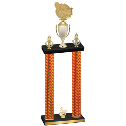 Double Orange Carbon Fiber Third Place Tennis Trophy