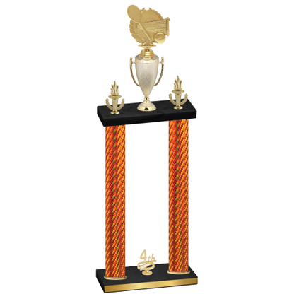 Double Orange Carbon Fiber Fourth Place Tennis Trophy