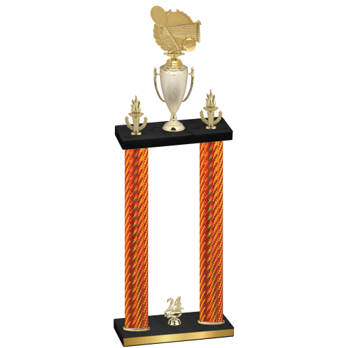 Double Orange Carbon Fiber Year Tennis Trophy