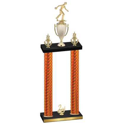 Double Orange Carbon Fiber Second Place Bowling Trophy