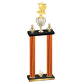 Double Orange Carbon Fiber Fourth Place Pickleball Trophy