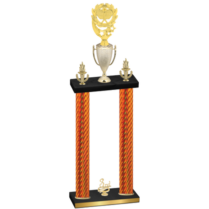 Double Orange Carbon Fiber Third Place Pickleball Trophy