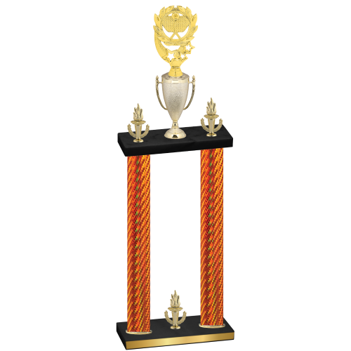 Double Orange Carbon Fiber Victory Pickleball Trophy