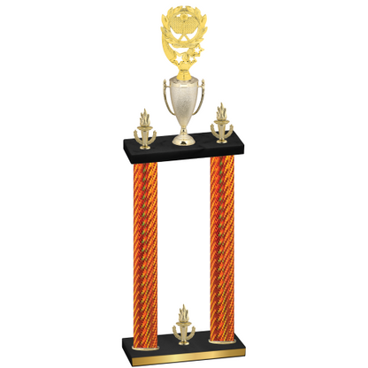 Double Orange Carbon Fiber Victory Pickleball Trophy