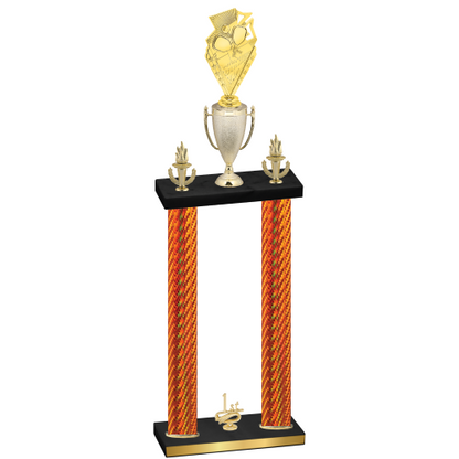 Double Orange Carbon Fiber First Place Pickleball Trophy