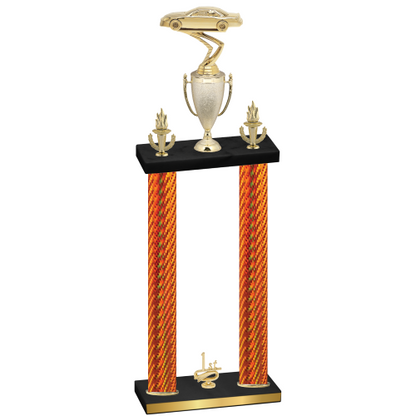 Double Orange Carbon Fiber First Place Cars Trophy