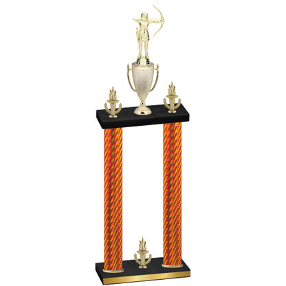Double Orange Carbon Fiber Victory Archery Trophy