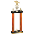 Double Orange Carbon Fiber First Place Fishing Trophy