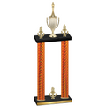 Double Orange Carbon Fiber Victory Chess Trophy