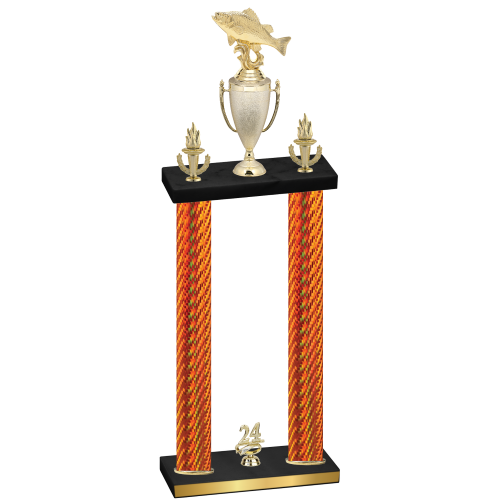 Double Orange Carbon Fiber Year Fishing Trophy