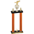 Double Orange Carbon Fiber First Place Fishing Trophy