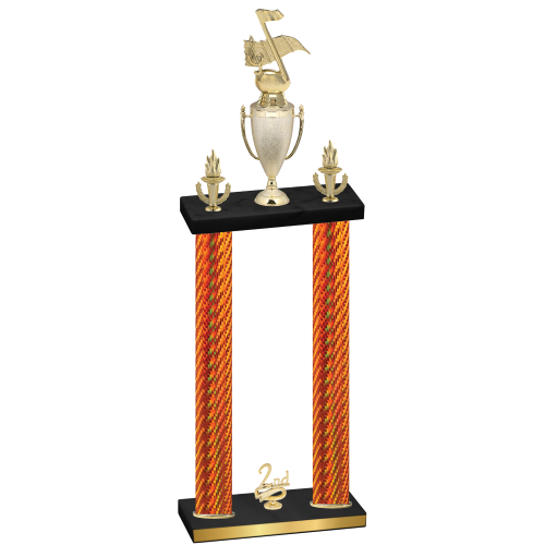Double Orange Carbon Fiber Second Place Music Trophy