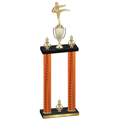 Double Orange Carbon Fiber Victory Karate Trophy