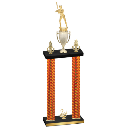 Double Orange Carbon Fiber Second Place Softball Trophy