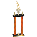 Double Orange Carbon Fiber Fourth Place Softball Trophy
