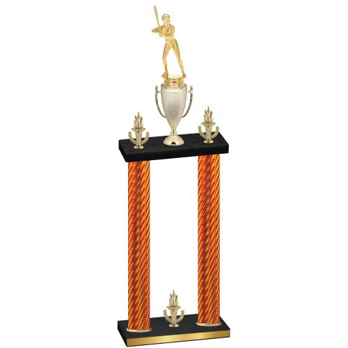 Double Orange Carbon Fiber Victory Softball Trophy