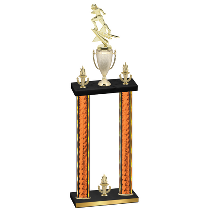 Double Orange Glacier Victory Football Trophy
