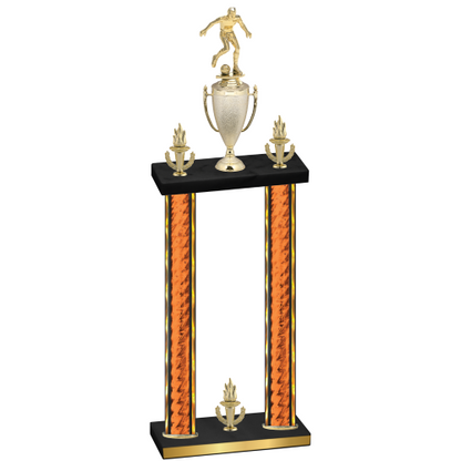 Double Orange Glacier Victory Soccer Trophy