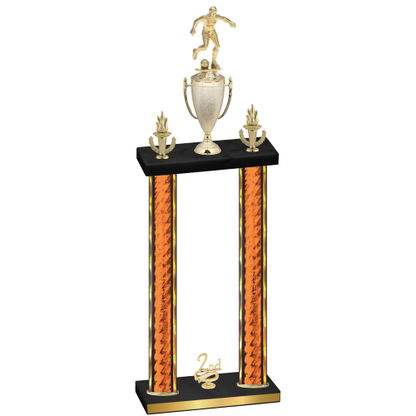 Double Orange Glacier Second Place Soccer Trophy