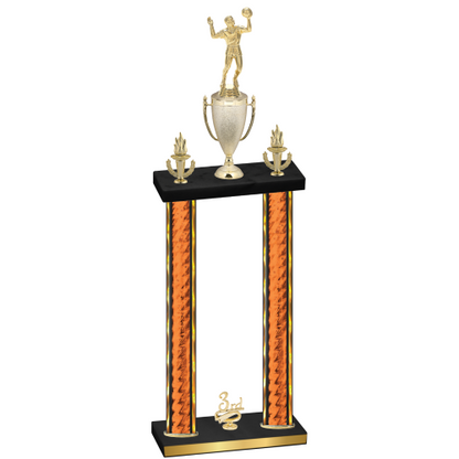 Double Orange Glacier Third Place Volleyball Trophy