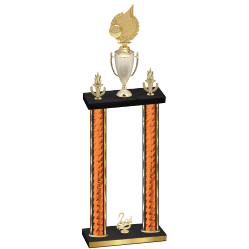 Double Orange Glacier Second Place Volleyball Trophy