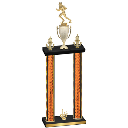 Double Orange Glacier First Place Football Trophy