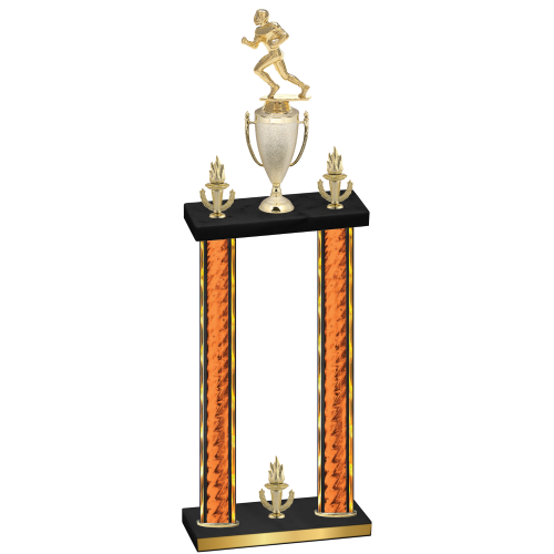 Double Orange Glacier Victory Football Trophy