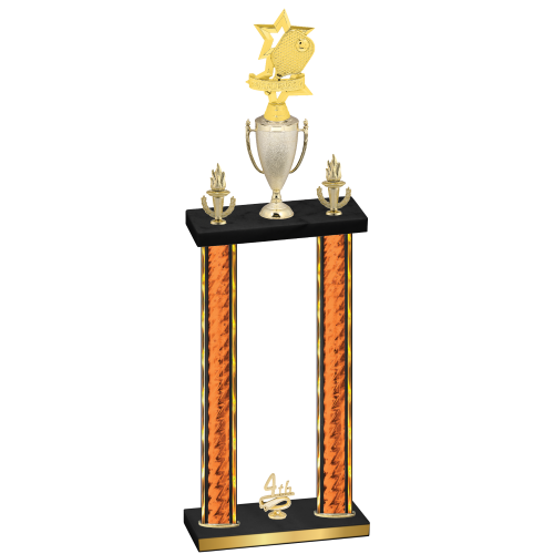 Double Orange Glacier Fourth Place Pickleball Trophy