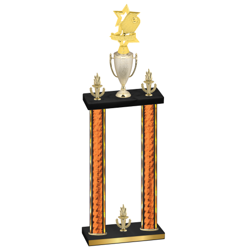 Double Orange Glacier Victory Pickleball Trophy