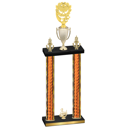 Double Orange Glacier Third Place Pickleball Trophy