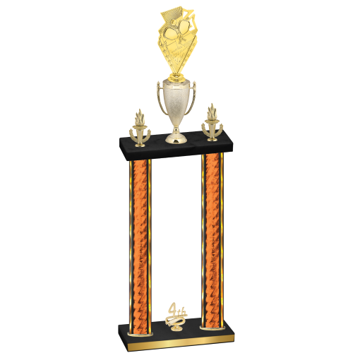 Double Orange Glacier Fourth Place Pickleball Trophy