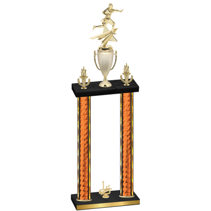 Double Orange Glacier First Place Flag Football Trophy