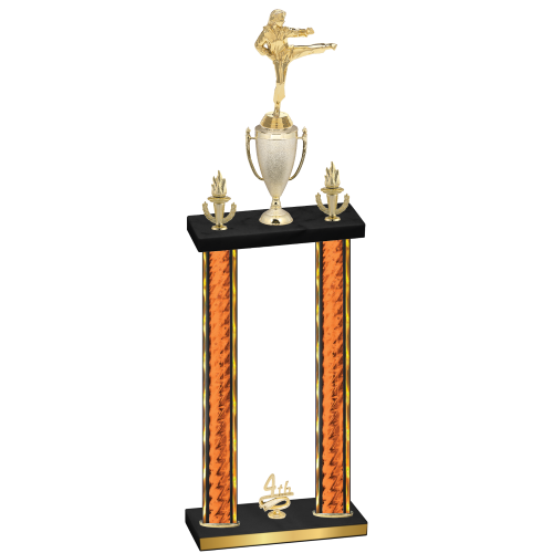 Double Orange Glacier Fourth Place Karate Trophy