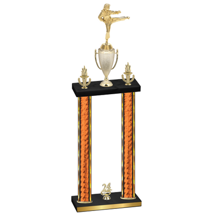 Double Orange Glacier Year Karate Trophy