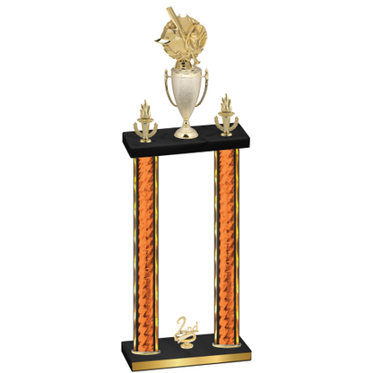 Double Orange Glacier Second Place Baseball Trophy