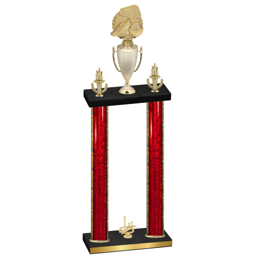 Double Red Glacier First Place Soccer Trophy