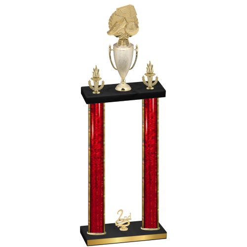 Double Red Glacier Second Place Soccer Trophy