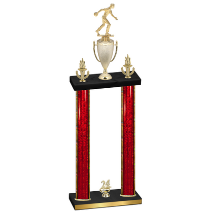 Double Red Glacier Year Bowling Trophy
