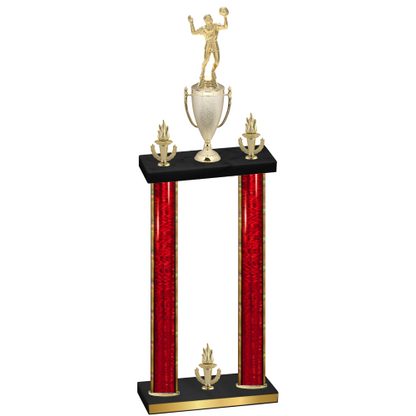 Double Red Glacier Victory Volleyball Trophy