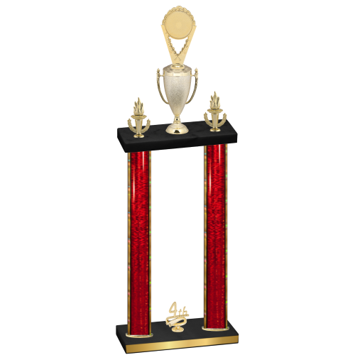 Double Red Glacier Fourth Place Insert Trophy